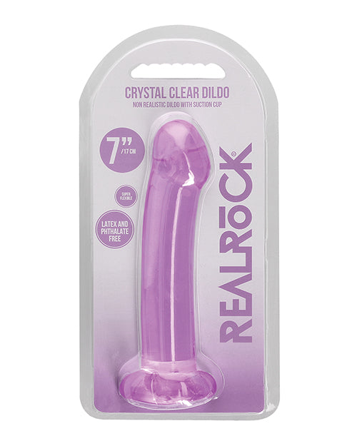 Shots America LLC REA111PUR RealRock Clear Dildo, 7 Inch, Purple