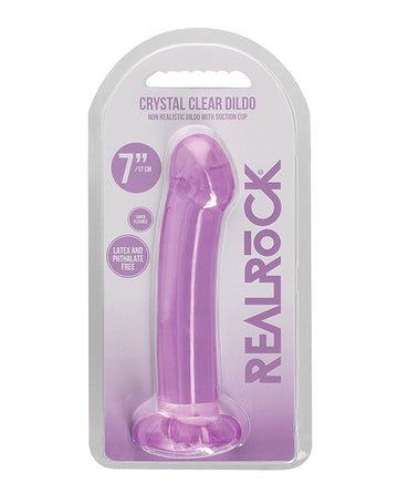 Shots America LLC REA111PUR RealRock Clear Dildo, 7 Inch, Purple