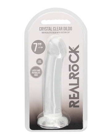 Shots America LLC REA111TRA RealRock Crystal Clear Dildo, 7" TPE
