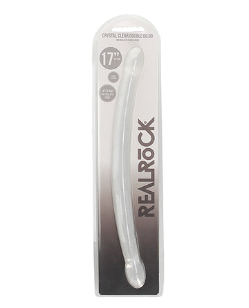 Shots America LLC REA112TRA RealRock 17" Double Dildo, Clear TPE