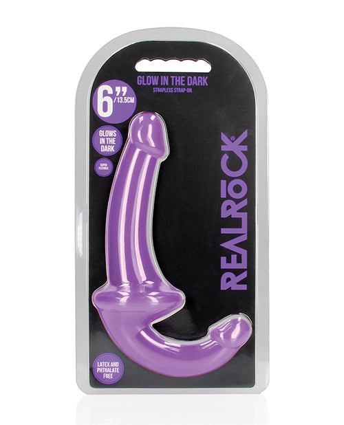 Shots America LLC REA147GLOPUR RealRock Glow Strap-On Dildo, 7.9"