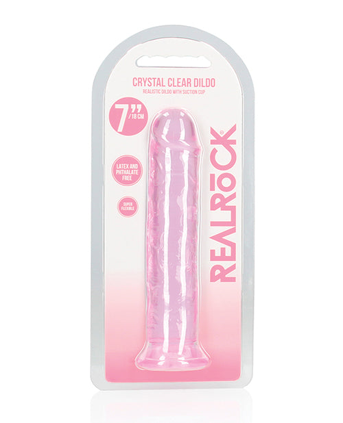 Shots America LLC REA152PNK RealRock Clear Dildo, 7.9-in TPE Pink