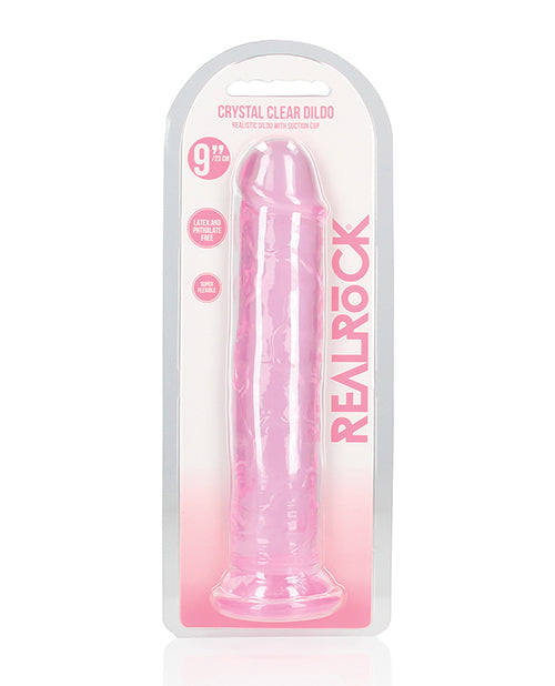 Shots America LLC REA154PNK RealRock Crystal Clear Dildo, 9.8" Pink TPE