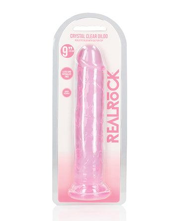 Shots America LLC REA154PNK RealRock Crystal Clear Dildo, 9.8" Pink TPE