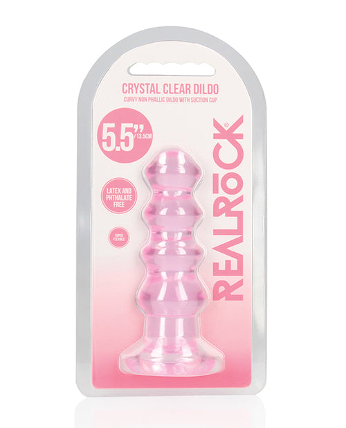 Shots America REA158PNK RealRock Crystal Clear Dildo/Butt Plug, 5.7" Pink