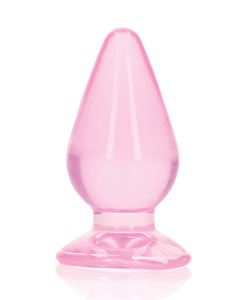 Shots RealRock Crystal Clear 3.5 in. Anal Plug, Pink