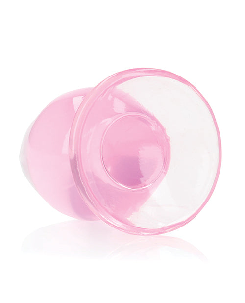 Shots RealRock Crystal Clear 3.5 in. Anal Plug, Pink