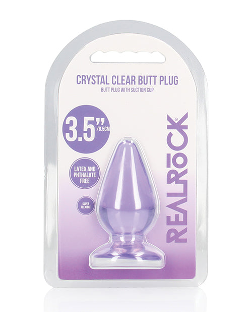 Shots America LLC REA161PUR RealRock Crystal Clear Anal Plug, Purple, 3.5"