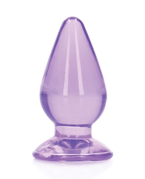 Shots RealRock Crystal Clear Anal Plug, 4.5 in., Purple
