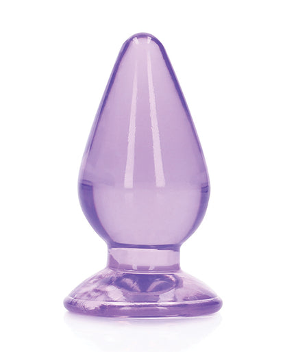 Shots RealRock Crystal Clear Anal Plug, 4.5 in., Purple