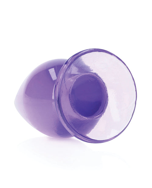 Shots RealRock Crystal Clear Anal Plug, 4.5 in., Purple