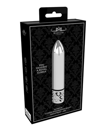 Shots Royal Gem Glamour Rechargeable Bullet, 10-Speed USB - Silver