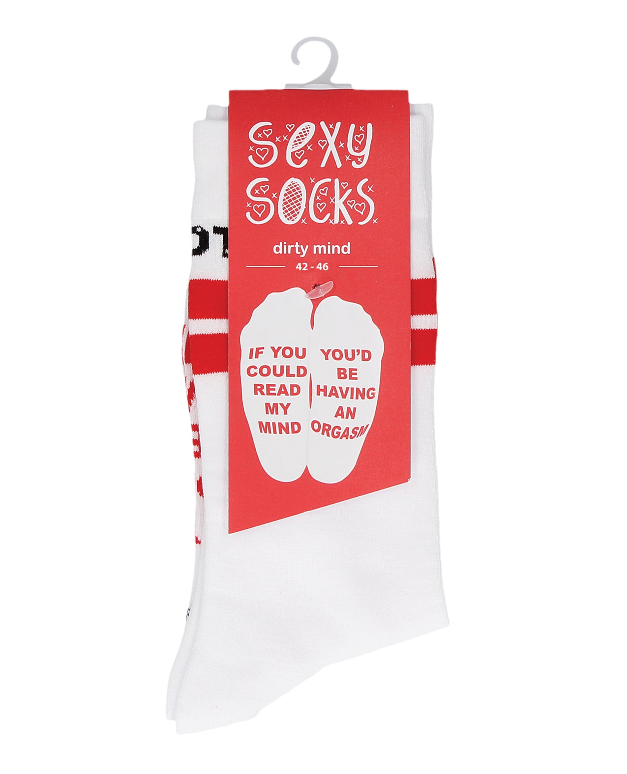 Shots America LLC SOCK006-2 Dirty Mind Socks, White Cotton Blend