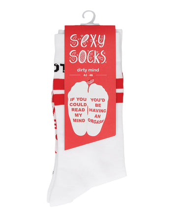 Shots America LLC SOCK006-2 Dirty Mind Socks, White Cotton Blend