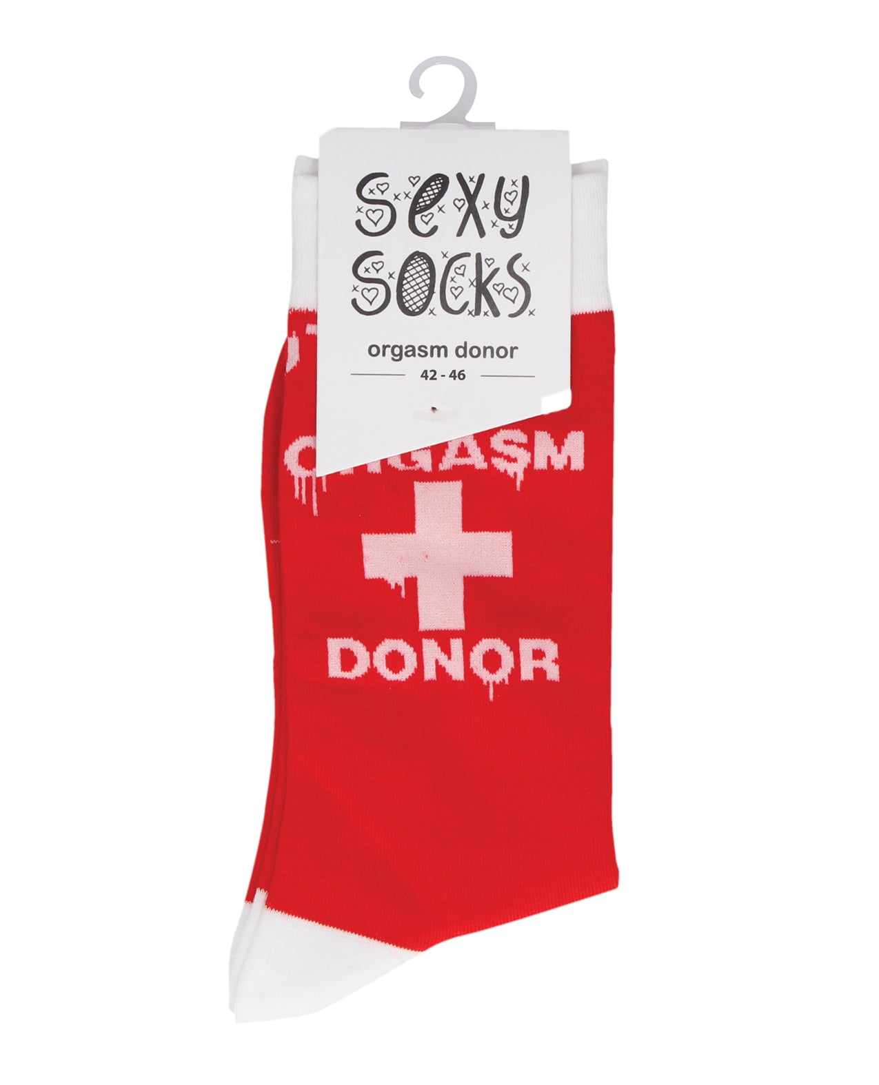 Shots America LLC SOCK009-2 Sexy Socks Orgasm Donor - Male, Red, Cotton Blend