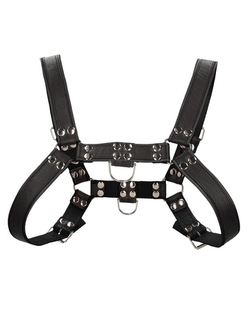Shots Uomo Chest Bulldog Harness, Large/XLarge – Black Leather