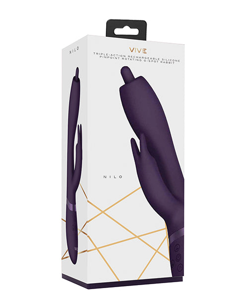 Shots Vive Nilo Pinpoint Rotating G-Spot Rabbit, Purple – 10-Function