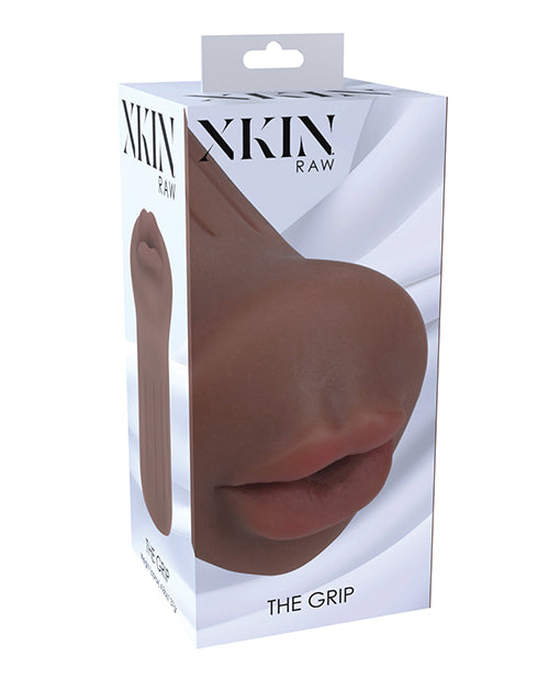Shots America XKN003BRN Shots Xkin RAW The Grip Small Masturbator, TPE, Brown
