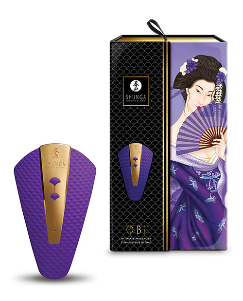 Shunga Obi Intimate Massager, Purple – 10 Vibration Functions, USB Rechargeable