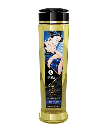 Shunga 1219 Massage Oil - 8 oz Midnight Flower, 100% Natural