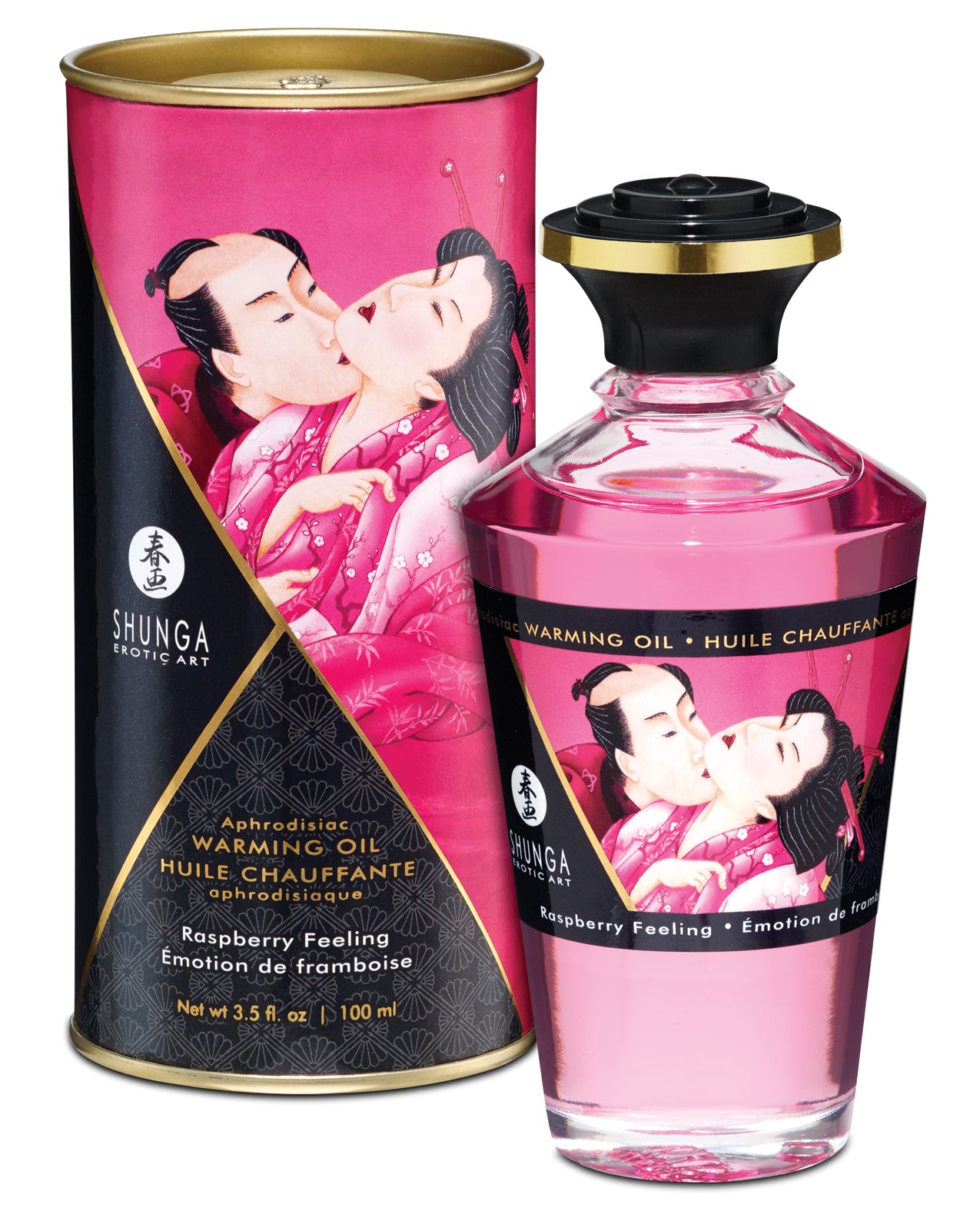 Shunga 2201 Warming Oil - Raspberry Feeling, 3.5 oz
