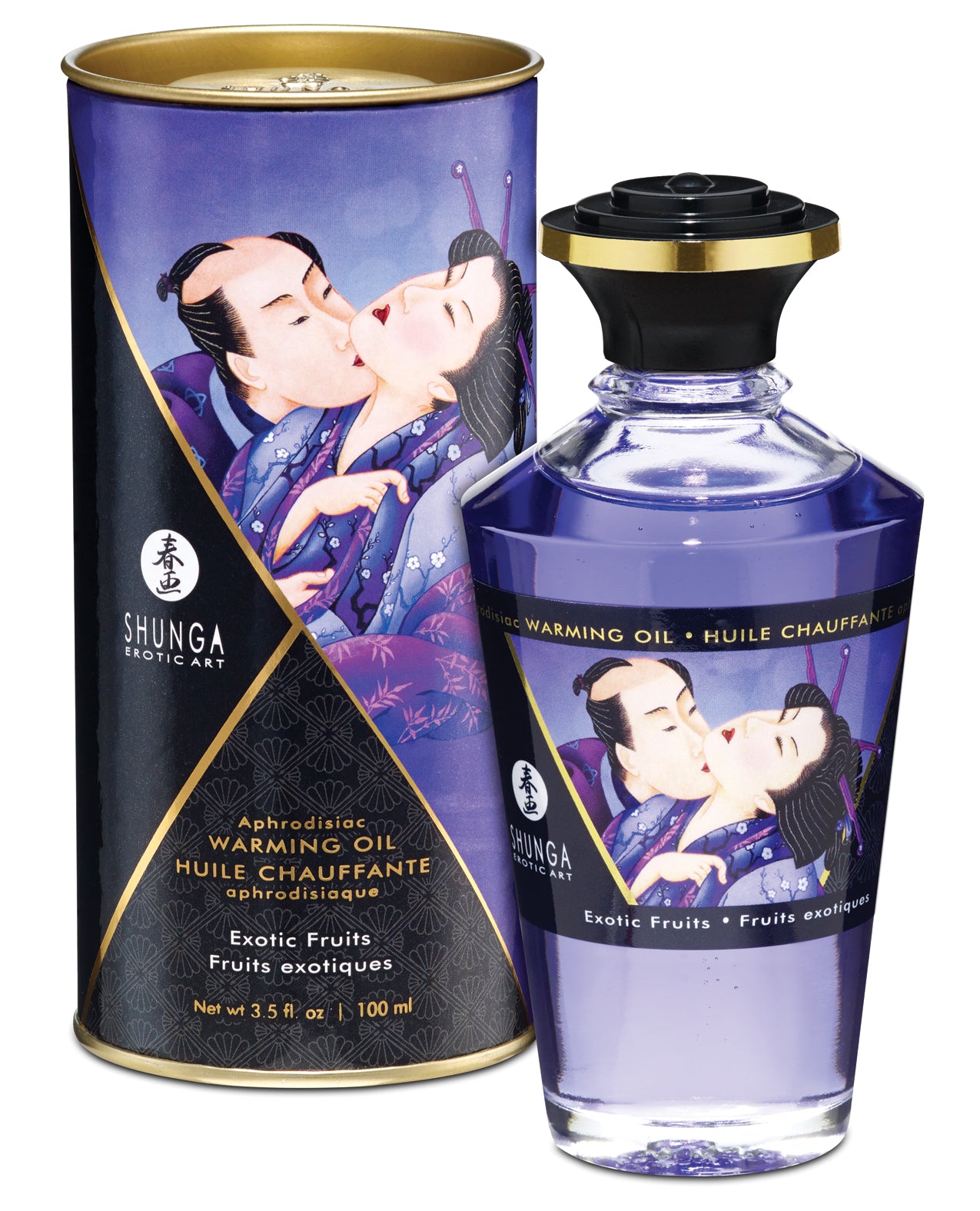 Shunga Warming Oil, Exotic Fruits - Edible & Breath-Activated, 3.5 fl oz