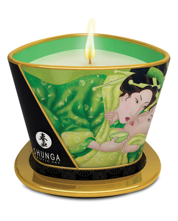Shunga Zenitude Massage Candle, Exotic Green Tea – Dual-Purpose & Nourishing