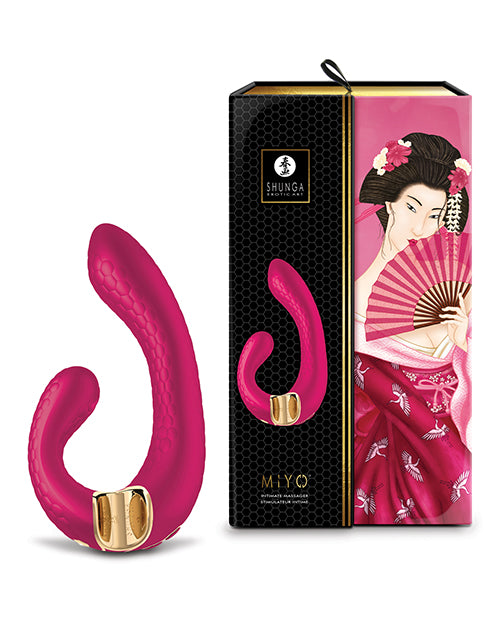 Shunga Miyo Intimate Massager, Raspberry – Dual Pleasure, USB Rechargeable