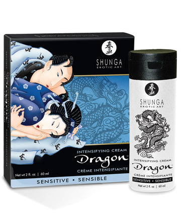 Shunga Dragon Sensitive Cream, 2 oz - Fire & Ice Sensation for Couples