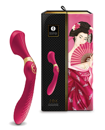 Shunga Zoa Intimate Massager, Raspberry - USB Rechargeable & Waterproof