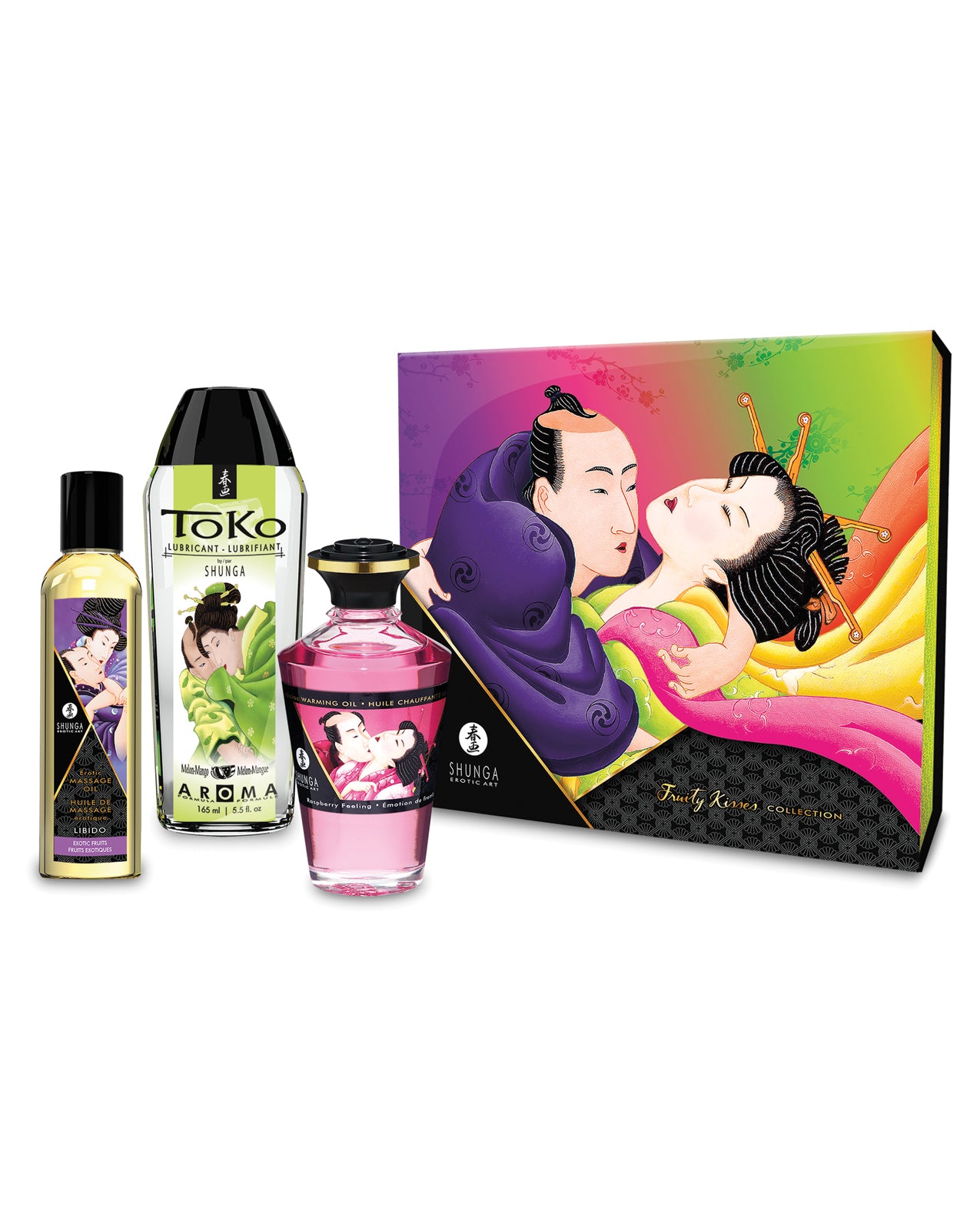 Shunga Fruity Kisses Collection Kit, 3 PC Couples Foreplay Set