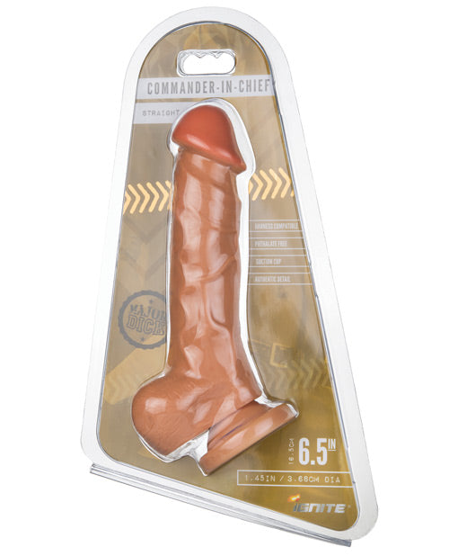 Si Novelties SI-20730 Major Dick Straight w/Balls & Suction Cup, 6.5"