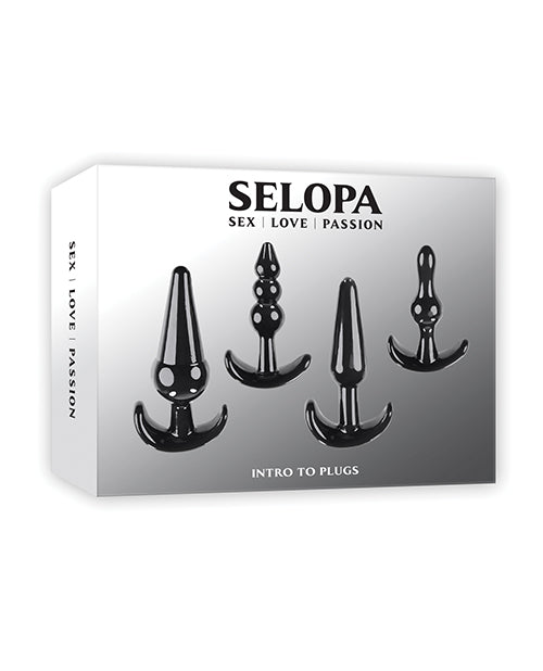 Evolved SL-BP-3526-2 Selopa Intro to Plugs, 4-Piece, TPR, Black