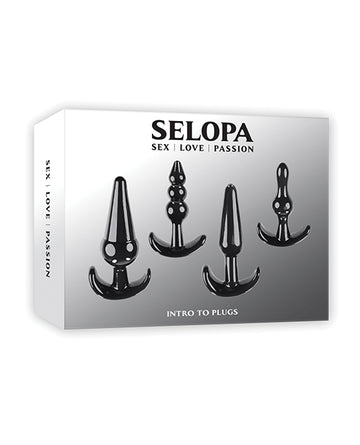 Evolved SL-BP-3526-2 Selopa Intro to Plugs, 4-Piece, TPR, Black