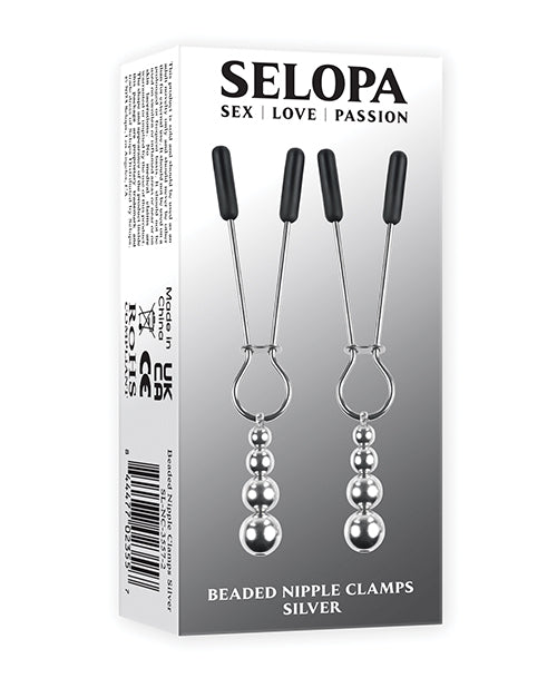 Evolved SL-NC-3557-2 Selopa Beaded Nipple Clamps, Silver