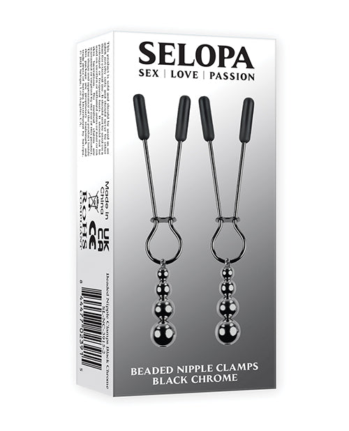 Evolved SL-NC-3915-2 Beaded Nipple Clamps, Chrome, Rubber, Stainless Steel