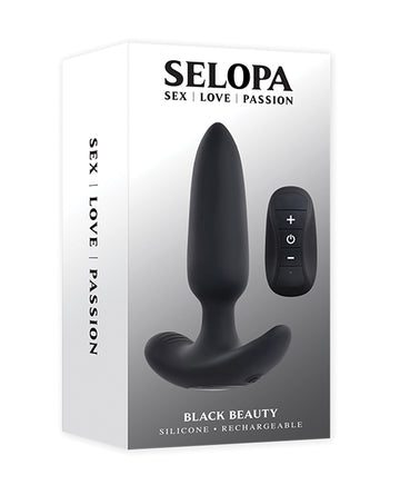 Evolved SL-RS-4202-2 Black Beauty Vibrating Plug, Tapered Tip, Safety Base