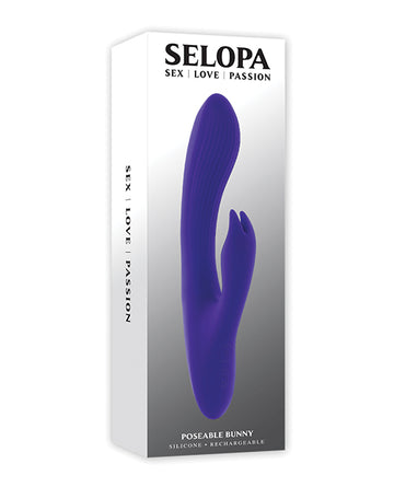 Evolved SL-RS-4783-2 Poseable Bunny Rabbit Vibrator, Purple