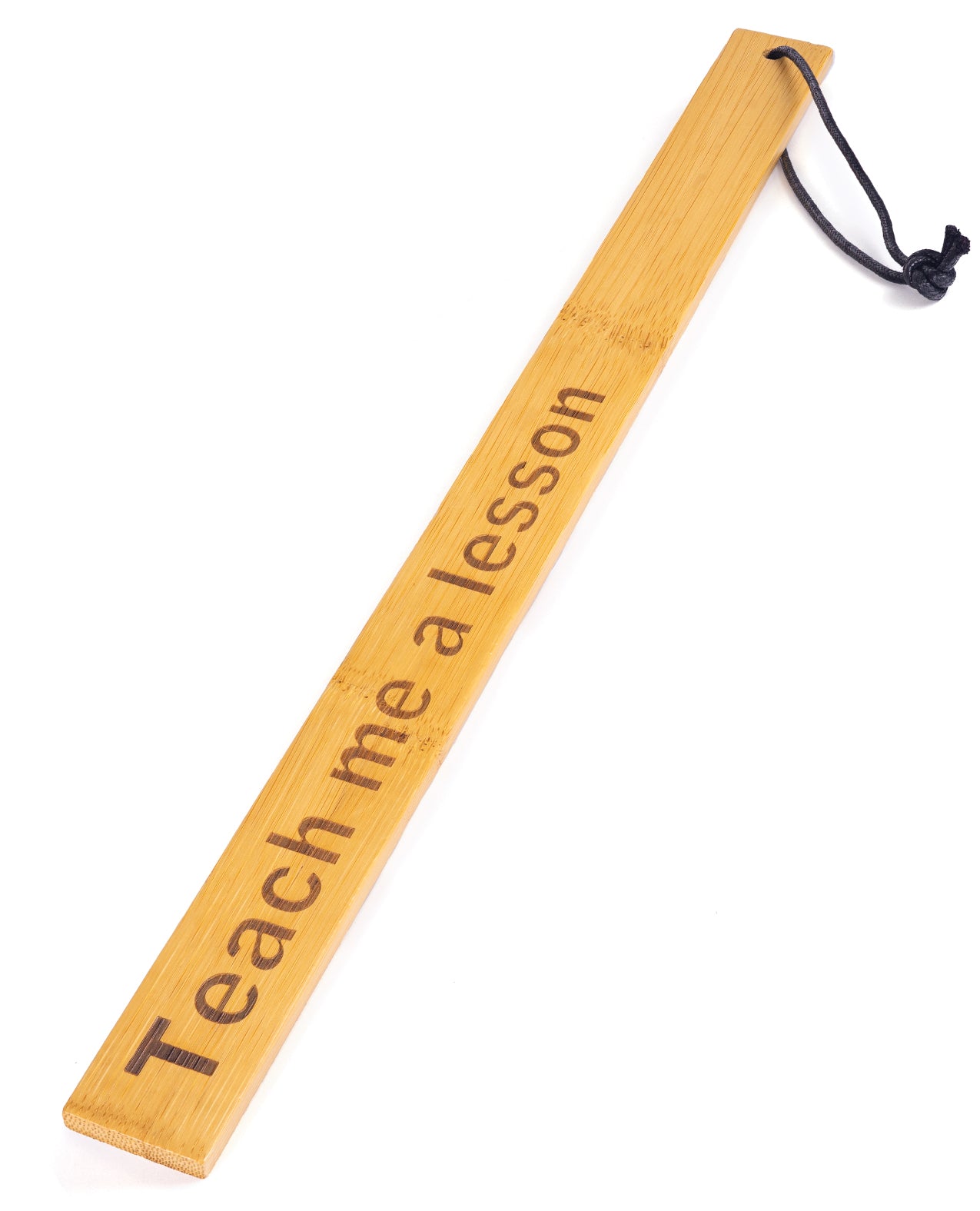 Spartacus SPB-W01 Bamboo Paddle, Tan, Imprinted Teach Me a Lesson