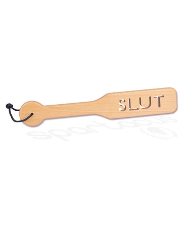 Spartacus SPB-W14 Zelkova Wood Spanking Paddle, 32cm, Tan