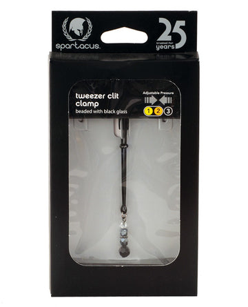 Spartacus SPF-205 Black Beaded Clit Clamps, Adjustable Metal