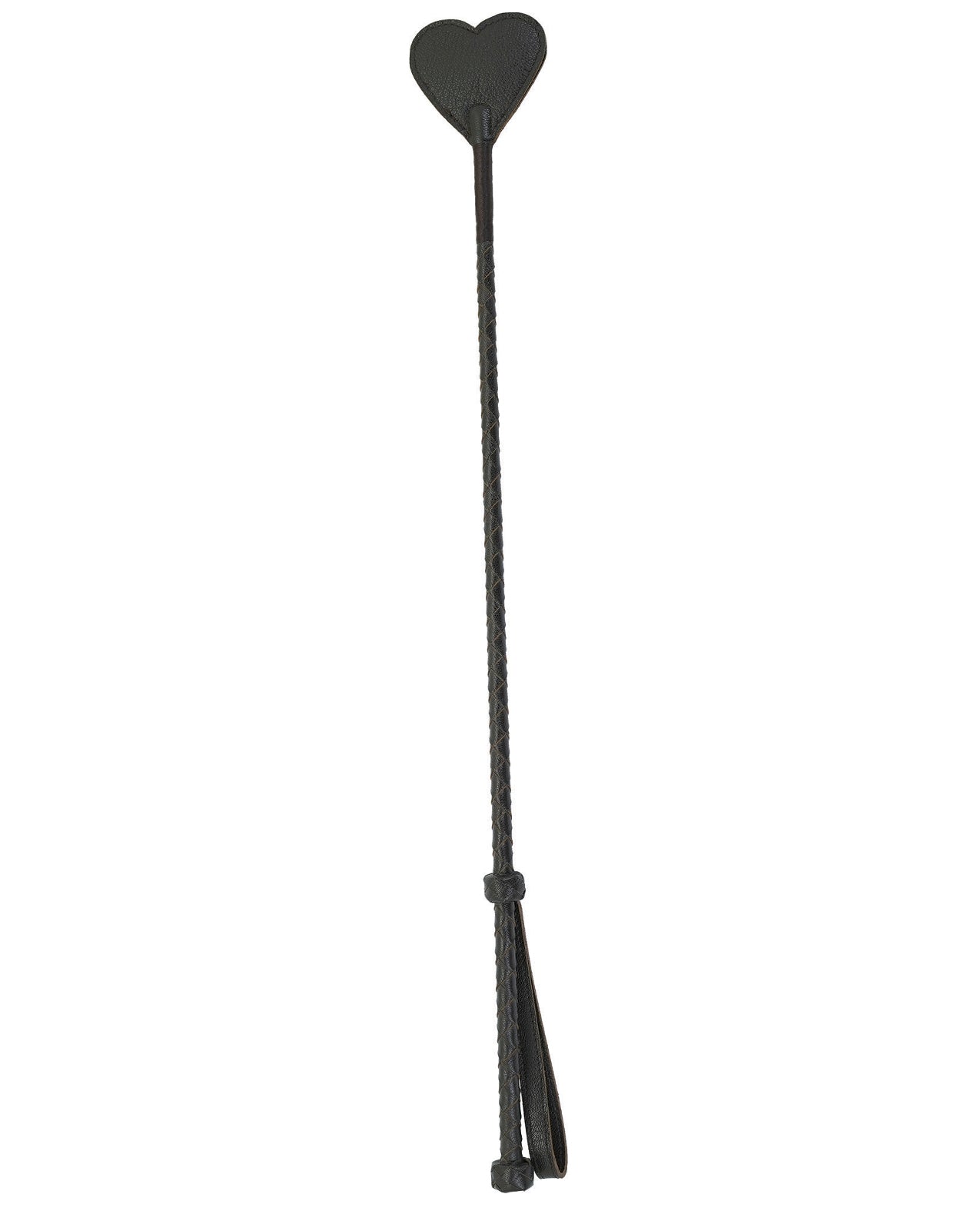 Spartacus Heart-Shaped Riding Crop - Espresso Brown Genuine Leather