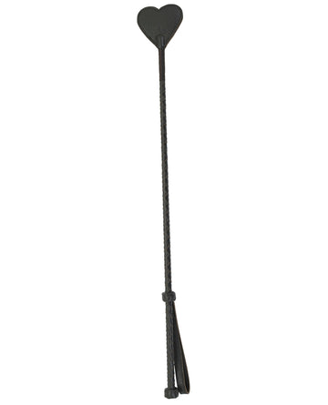 Spartacus Heart-Shaped Riding Crop - Espresso Brown Genuine Leather
