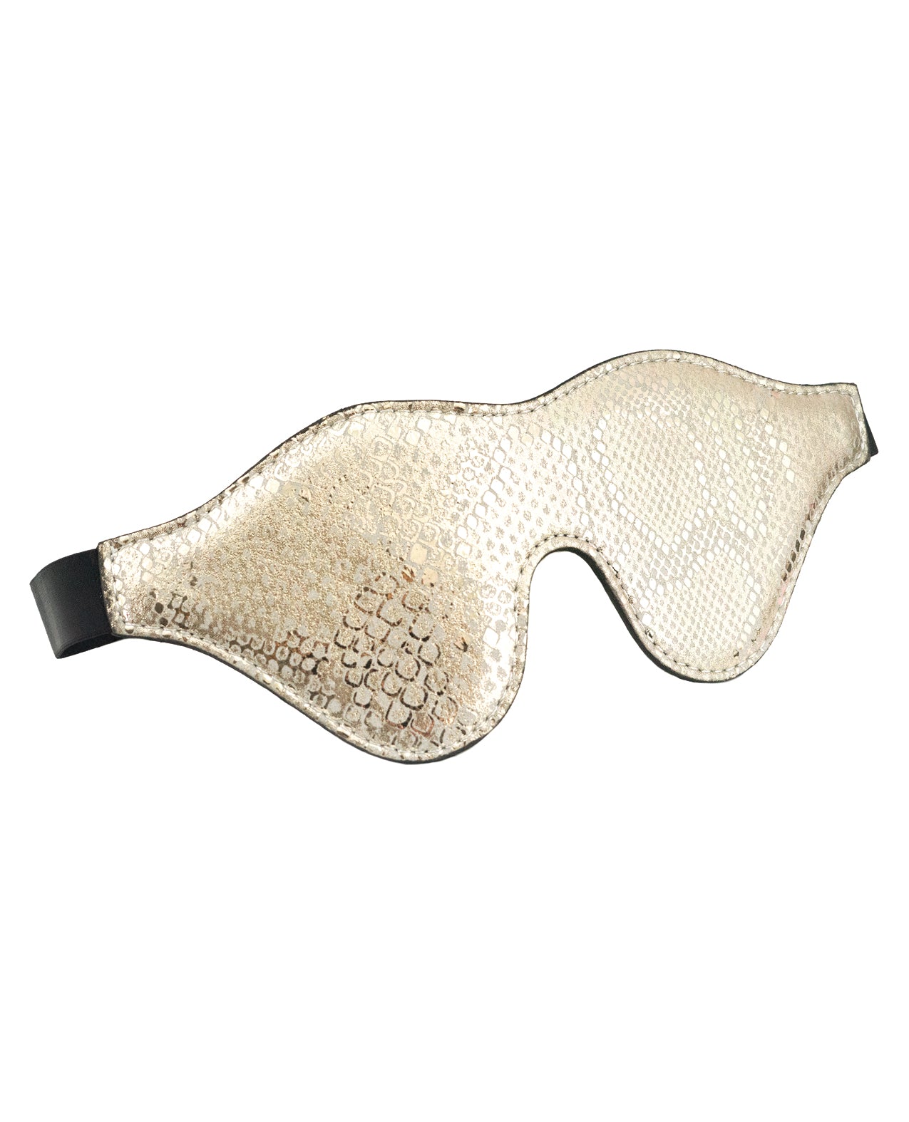 Spartacus SPU-400WS Blindfold w/ Leather & White Snakeskin Micro Fiber