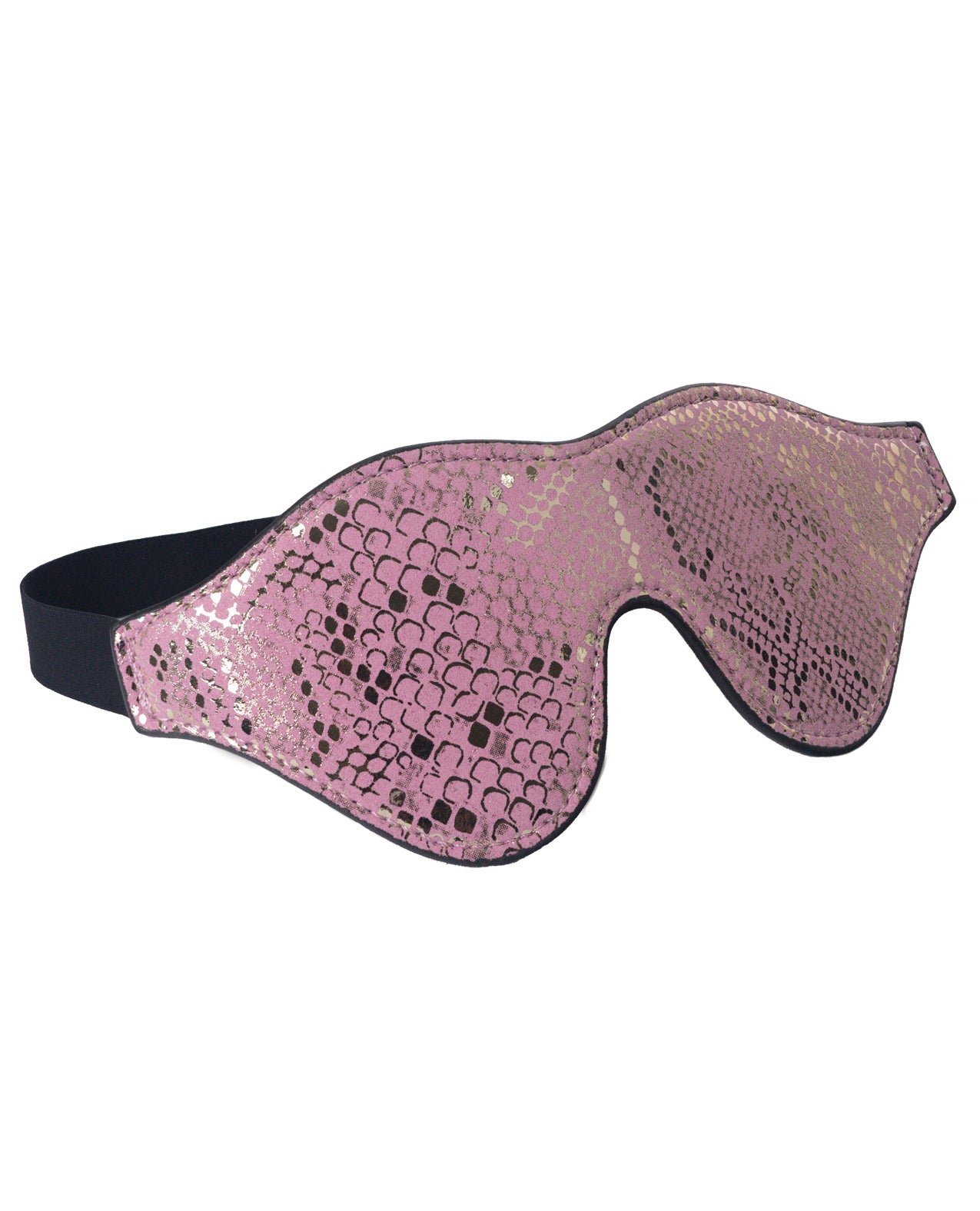 Spartacus SPU-410PS Blindfold w/Leather, Pink Snakeskin Micro Fiber