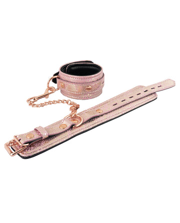 Spartacus Pink Microfiber Ankle Restraints with Locking Buckle
