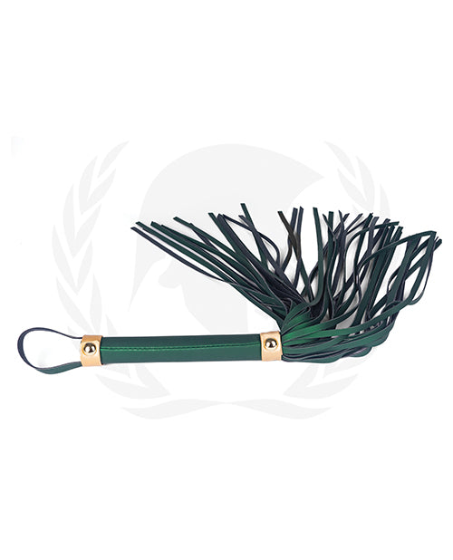 Spartacus PU Whip, Green with Gold Accents – Durable Adult Play Accessory