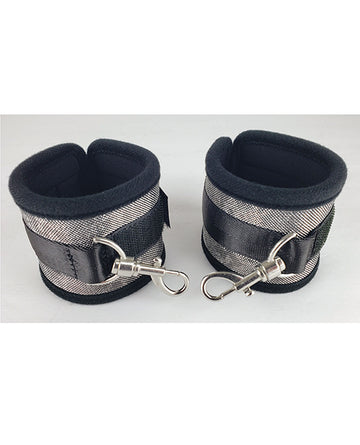 Spartacus Wrist Restraints, Silver Neoprene with Adjustable Velcro