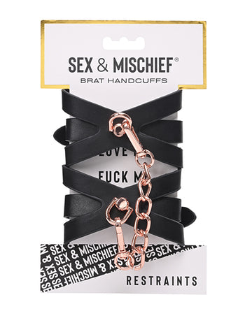 Sportsheets International SS09840 Brat Handcuffs, ABS Plastic, Rose Gold Chain