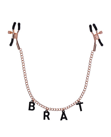 Sportsheets International SS09847 Brat Charmed Nipple Clamps, Rose Gold Chain